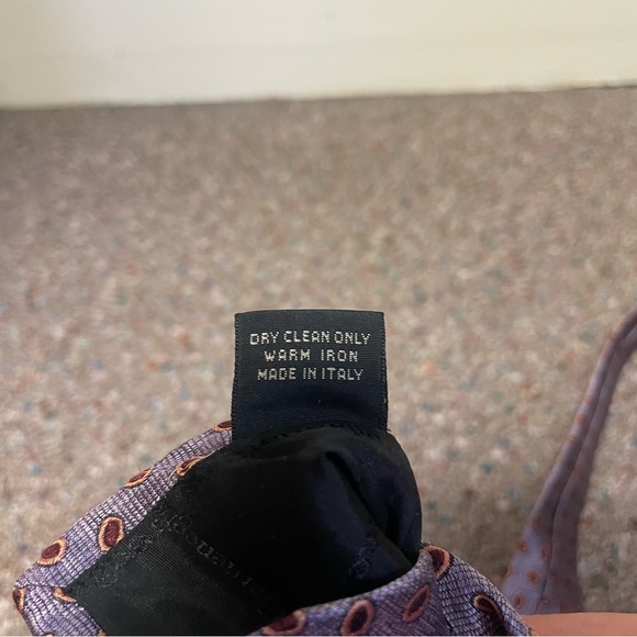 Vintage Ermenegildo Zegna Men’s Neck Tie 100% Silk Made In Italy Purple Dots - Picture 6 of 6